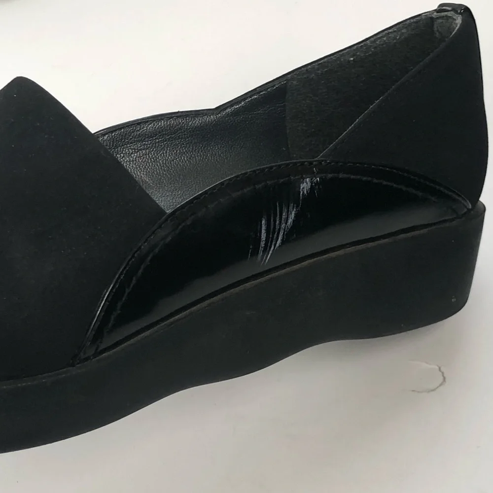 Stuart Weitzman Black Slip-on Loafers Mules